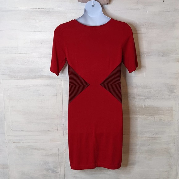 Worthington Red Stretch Knit Dress with Waist Cinch Design Size L - Picture 2 of 3